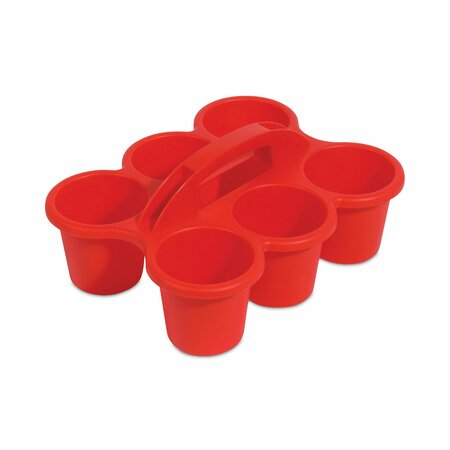 DEFLECTO Little Artist Antimicrobial Six-Cup Caddy, Red 39509RED